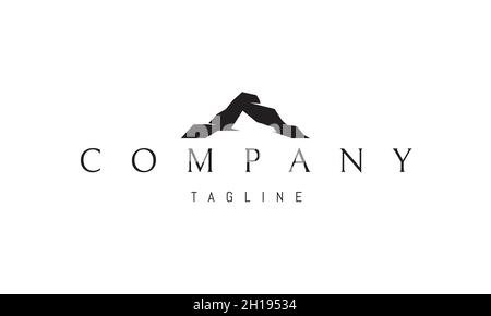 Vector logo on which the abstract image of the silhouette of the mountain in the form of the letter A. Stock Vector