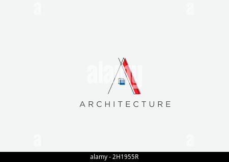 Logotype letter A a pictogram house in letter A logo design template, usable vector logo design for architecture logo,home, repair, craftsmanship, int Stock Vector