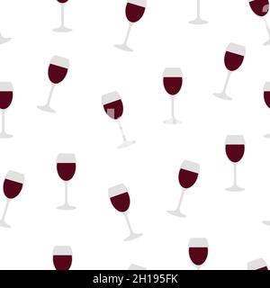 Seamless pattern red wine in a glass Stock Vector