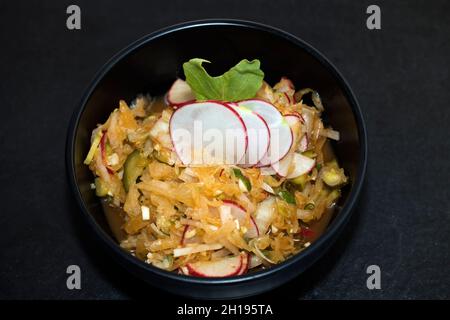 Traditional Kimchi,  a staple food in Korean cuisine Stock Photo