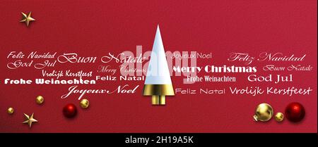 Christmas Wishes In French. 2022 Christmas New Year Template, Frame, Business Corporate Party Card. Text Merry Christmas Happy New Year In French Lang Stock Photo - Alamy