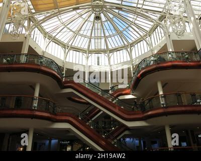 Winner of many design awards, Princes Square is an up-market shopping centre in central Glasgow with many architectural features and grand staircases.
