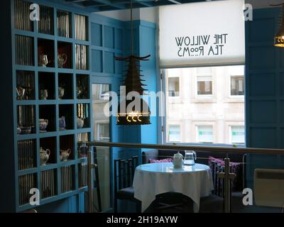 The Chinese Room on the top flor of The Willow Tea Rooms in Glasgow's Buchanan Street, recreated from the interior design of Charles Rennie Mackintosh Stock Photo