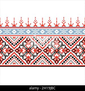 Ornament for cross stitch. National ornament of slavic peoples. Stock Vector