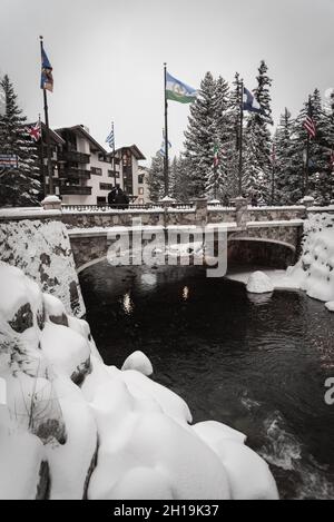 A snowy bridge in Vail Colorado Stock Photo - Alamy