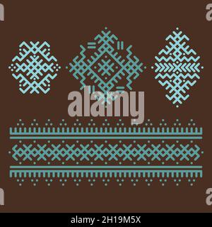 Vector image of traditional Berber tattoos. Sahara desert nomad ornament Stock Vector