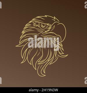 Eagle head vector image. Head of eagle vector logo mascot Stock Vector