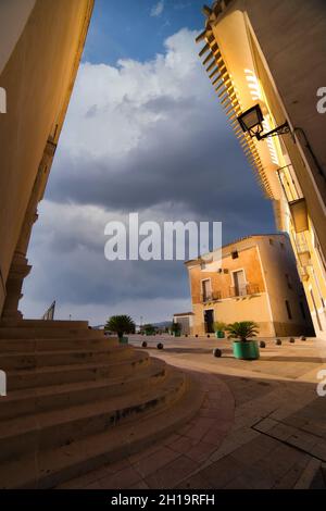 A vertical shot of buildings in Cehegin, Murcia, Spain Stock Photo