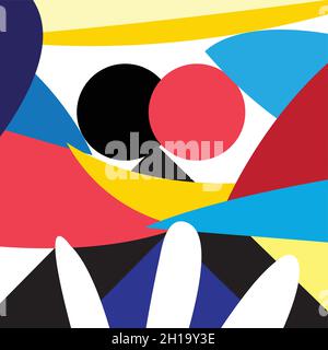 Abstract bright modern art with different spots and objects Stock Vector