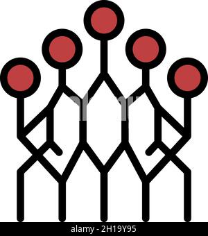 Cable layout icon. Outline cable layout vector icon color flat isolated Stock Vector