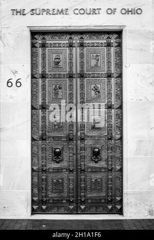 Outer Bronze Door - Ohio Supreme Court - Columbus, OH Stock Photo