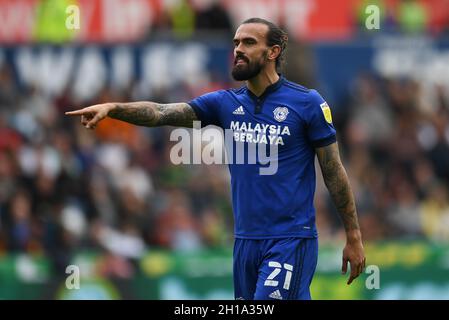 Cardiff, UK. 07th Aug, 2021. Marlon Pack #21 of Cardiff City under pressure  from Callum Styles #4 of Barnsley in Cardiff, United Kingdom on 8/7/2021.  (Photo by Mike Jones/News Images/Sipa USA) Credit