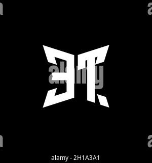 ET Monogram logo letter with Cakra geometric shape style design isolated on black background, star geometric logo letter, monogram letter mandala Stock Vector