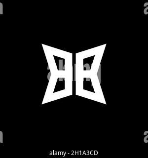 BB Monogram logo letter with Cakra geometric shape style design isolated on black background, star geometric logo letter, monogram letter mandala Stock Vector