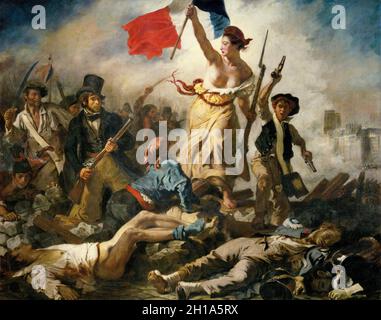 Liberty Leading the People bu Eugène Delacroix Stock Photo