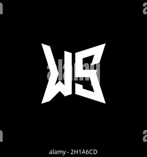 WS Monogram logo letter with Cakra geometric shape style design isolated on black background, star geometric logo letter, monogram letter mandala Stock Vector