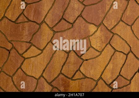 Stencilled artificial stone floor pavement texture and background Stock Photo