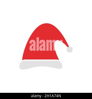 Christmas attribute Santa Claus hat isolated on a white background Stock Vector