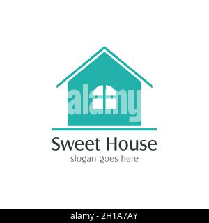 decor home logo vector template. interior logo sign template with simple linear style. Stock Vector