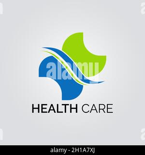 Health care vector logo design template. Medical logo design for clinic, hospital and pharmaceuticals. Stock Vector