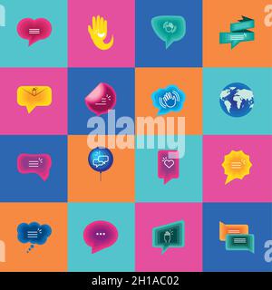 set of global hello Stock Vector