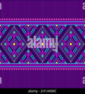 Magenta Turquoise Tribe or Native Seamless Pattern on Black Background in  Symmetry Rhombus Geometric Bohemian Style for Clothing or  Apparel,Embroidery Stock Vector Image & Art - Alamy