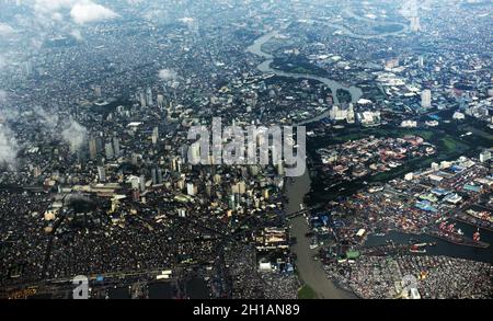Aerial view of Manila, The Philippines.