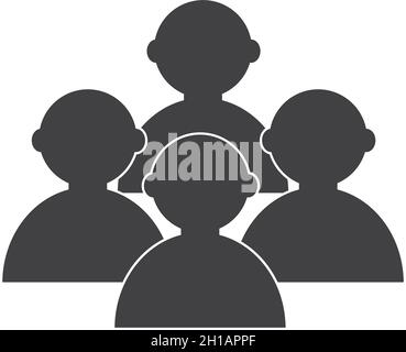 four silhouettes users avatars Stock Vector