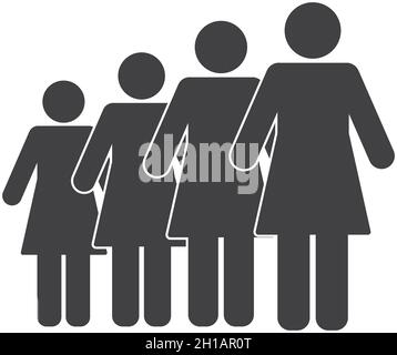 four female silhouettes avatars Stock Vector