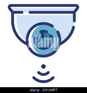 smart cctv camera wifi security single isolated icon with flat style ...