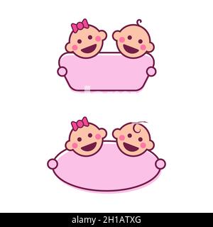 Cute baby logo Vector icon design illustration Template Stock Photo