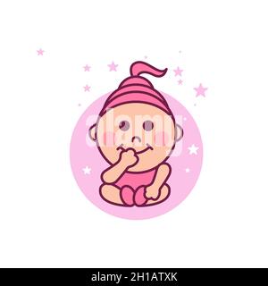 Cute baby logo Vector icon design illustration Template Stock Photo