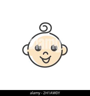 Cute baby logo Vector icon design illustration Template Stock Photo