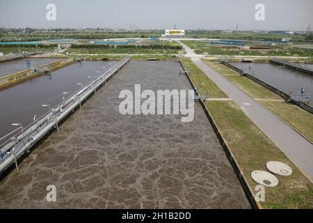 Bucharest, Romania - June 24, 2021: Details from a wastewater treatment plant in Bucharest. Stock Photo