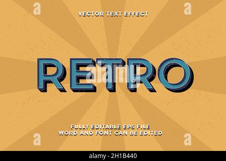 editable retro text effect Stock Vector