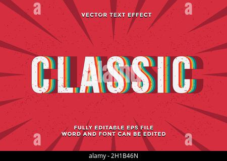editable classic text effect Stock Vector