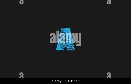 LETTER A PALM LOGO DESIGN WITH NEGATIVE SPACE EFFECT FOR ILLUSTRATION USE Stock Vector