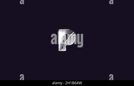 LETTER P PALM LOGO DESIGN WITH NEGATIVE SPACE EFFECT FOR ILLUSTRATION USE Stock Vector