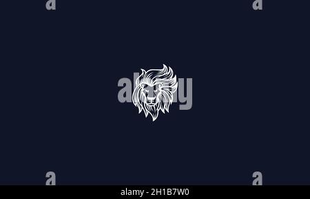 LION LOGO DESIGN WITH NEGATIVE SPACE EFFECT FOR ILLUSTRATION USE Stock Vector