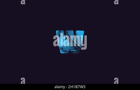 LETTER W PALM LOGO DESIGN WITH NEGATIVE SPACE EFFECT FOR ILLUSTRATION USE Stock Vector