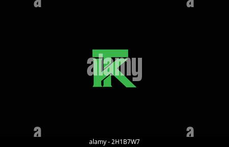 LETTERS TK LOGO DESIGN WITH NEGATIVE SPACE EFFECT FOR ILLUSTRATION USE Stock Vector