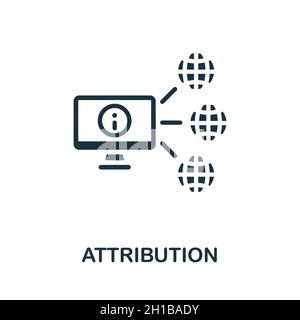 Attribution icon. Monochrome sign from affiliate marketing collection. Creative Attribution icon illustration for web design, infographics and more Stock Vector