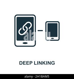 Deep Linking icon. Monochrome sign from affiliate marketing collection. Creative Deep Linking icon illustration for web design, infographics and more Stock Vector
