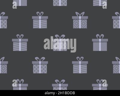 Seamless pattern with gift boxes in boho colors. Gift boxes with geometric pattern. Festive design for greeting card, wrapping paper and promotional m Stock Vector