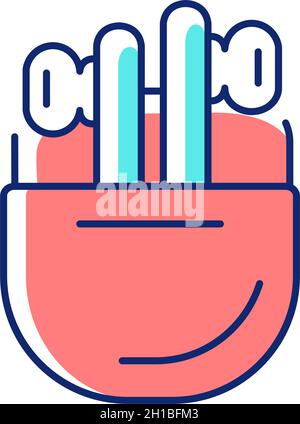 Charging case for wireless earphones RGB color icon Stock Vector