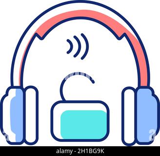 Open back headphones RGB color icon Stock Vector