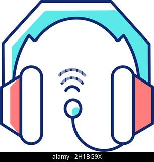 Gaming headset RGB color icon Stock Vector