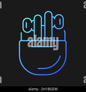 Charging case for wireless earphones gradient vector icon for dark theme Stock Vector