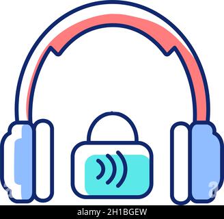 Closed back headphones RGB color icon Stock Vector