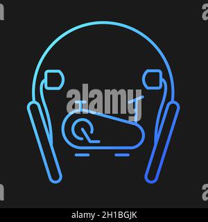 In ear neckband headphones gradient vector icon for dark theme Stock Vector